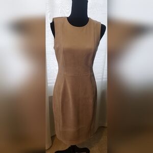 Calvin Klein Beige Suede Sleeveless Dress